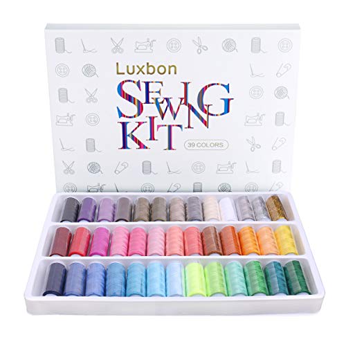 Luxbon 39 Spools Rainbow Polyester Sewing Thread
