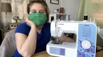 A women with her Professional Sewing Machine