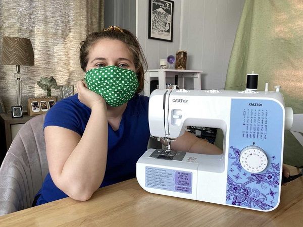 A women with her Professional Sewing Machine