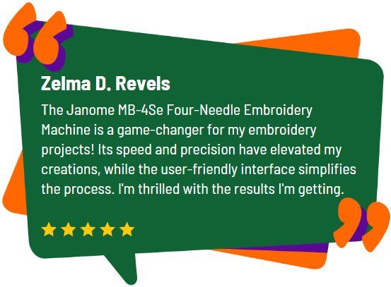 Janome MB-4Se Four-Needle Embroidery customer review