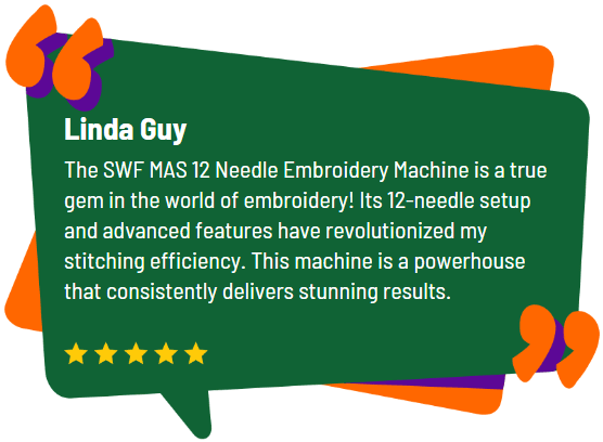 SWF MAS 12 Needle Embroidery Machine customer review